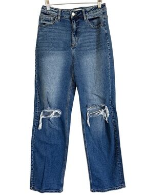 KanCan 90’s Straight Distressed Jeans Women’s Sz 27 Medium Wash High Rise Denim